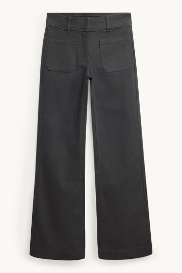 Damen - Flared Jeans - Mid Waist - schwarz