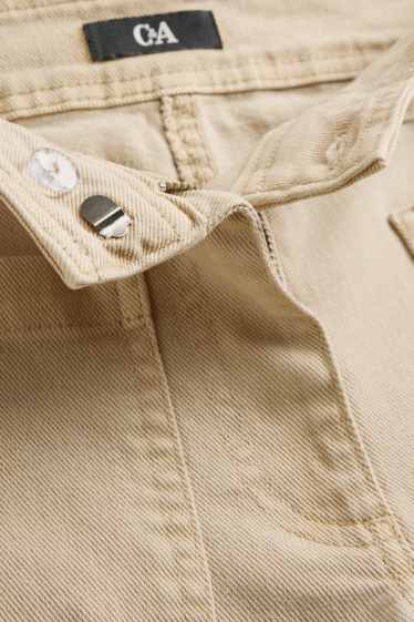 Damen - Flared Jeans - Mid Waist - beige