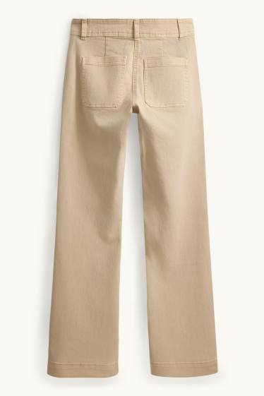 Damen - Flared Jeans - Mid Waist - beige