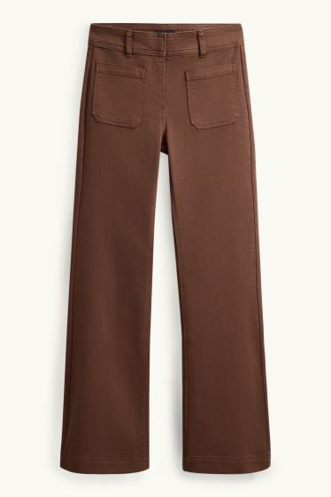 Damen - Flared Jeans - Mid Waist - braun