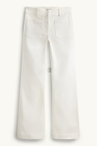 Damen - Flared Jeans - Mid Waist - weiß