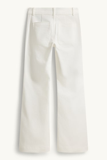 Damen - Flared Jeans - Mid Waist - weiß