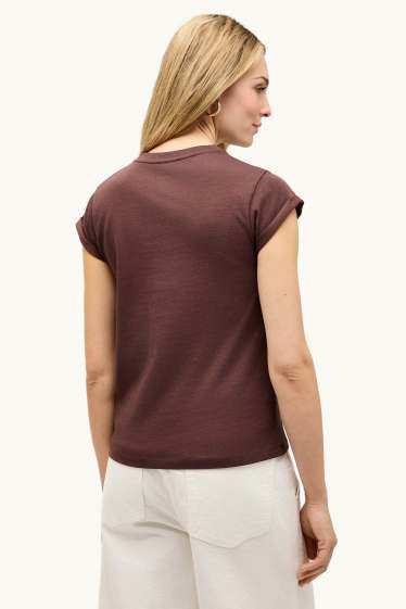 Femei - Tricou - relaxed fit - maro închis