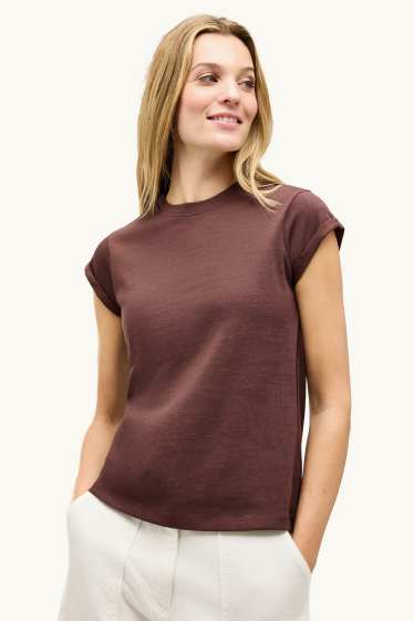 Femei - Tricou - relaxed fit - maro închis