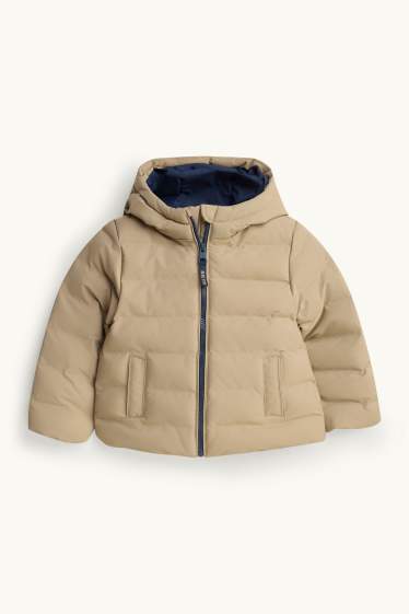 Enfants garçons - Doudoune à capuche - finition déperlante - marron clair