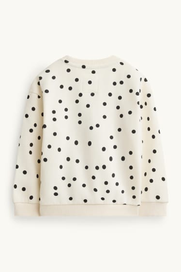 Bambine - Minnie - felpa - effetto brillante - pois - crema