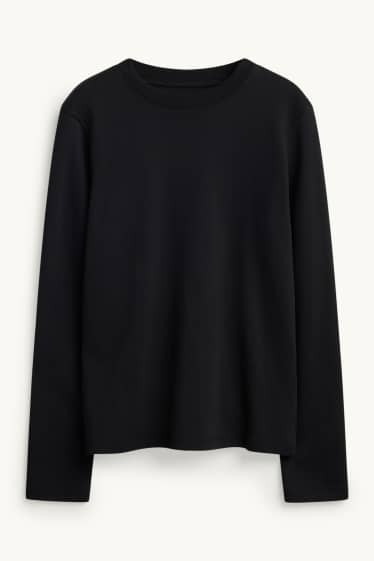 Femei - Tricou cu mânecă lungă - regular fit - negru