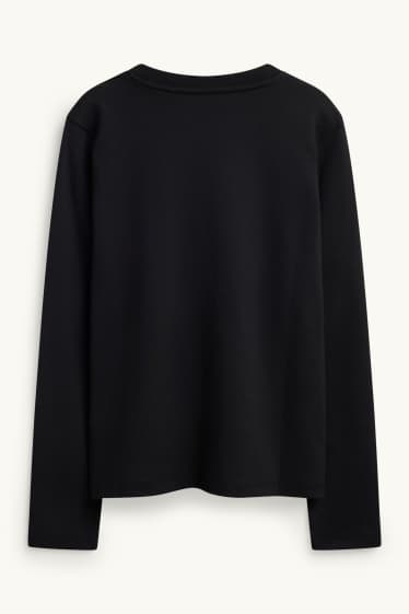 Femei - Tricou cu mânecă lungă - regular fit - negru