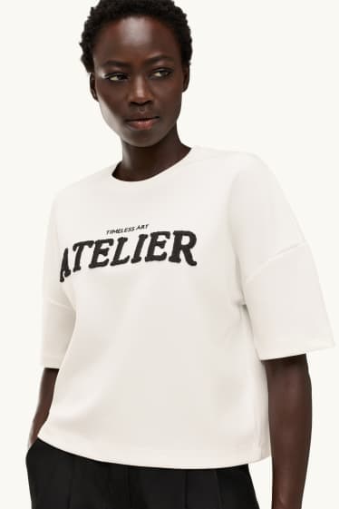 Femmes - T-shirt - relaxed fit - blanc