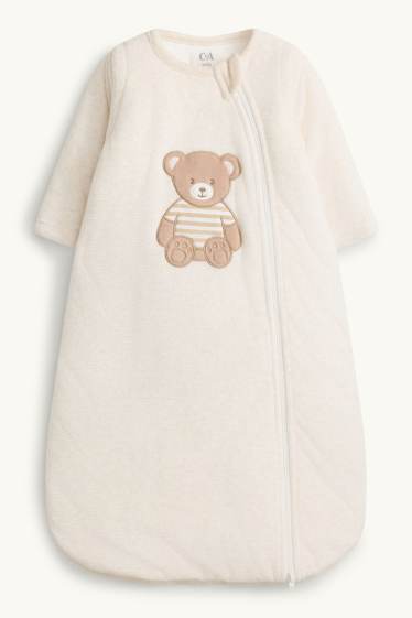 Nadó nen - Os de peluix - sac de dormir per a nadó - 6-18 mesos - blanc trencat