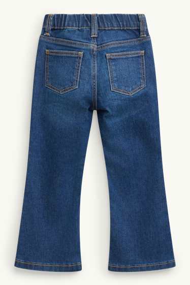 Kinder Mädchen - Blume - Flared Jeans - LYCRA® - jeansblau