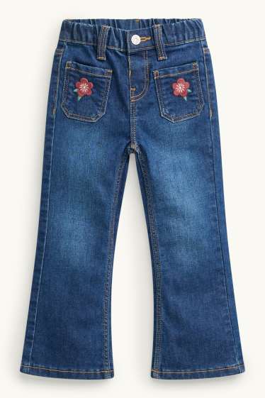 Kinder Mädchen - Blume - Flared Jeans - LYCRA® - jeansblau