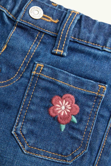 Kinder Mädchen - Blume - Flared Jeans - LYCRA® - jeansblau