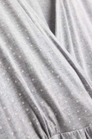 Women - Nursing nightdress - polka dot - gray