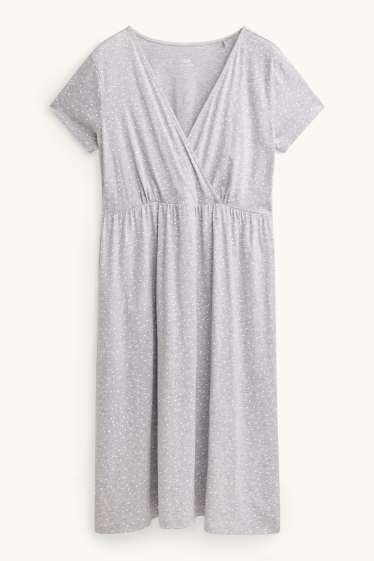 Women - Nursing nightdress - polka dot - gray
