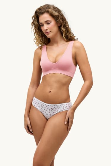Femmes - Lot de 4 - culottes - rose / bleu