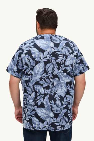 Hommes - T-shirt - regular fit - à motif - bleu