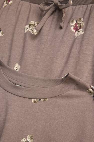 Dames - Pyjama - met patroon - bruin