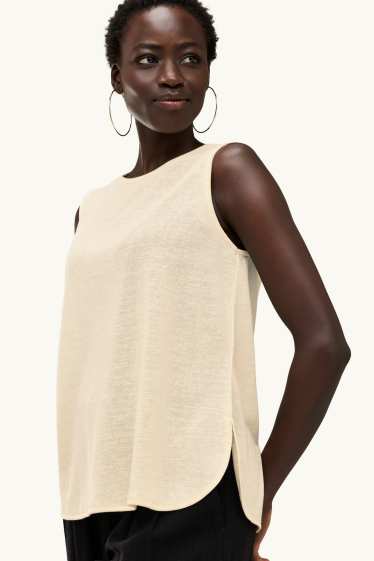 Damen - Top - cremefarben