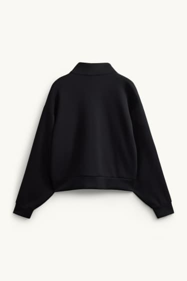 Femei - Hanorac cu fermoar - negru