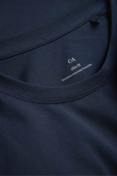 Femei - Tricou cu mânecă lungă - slim fit - albastru închis