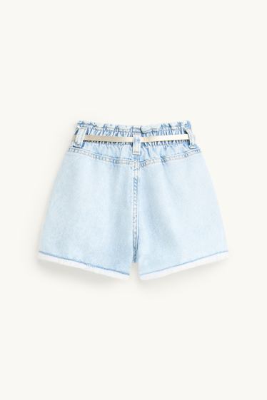Children Girls - Shorts - denim-light blue