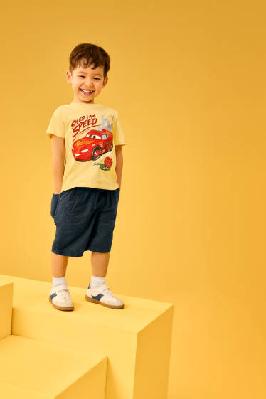 Children Boys - Cars - short sleeve T-shirt - yellow