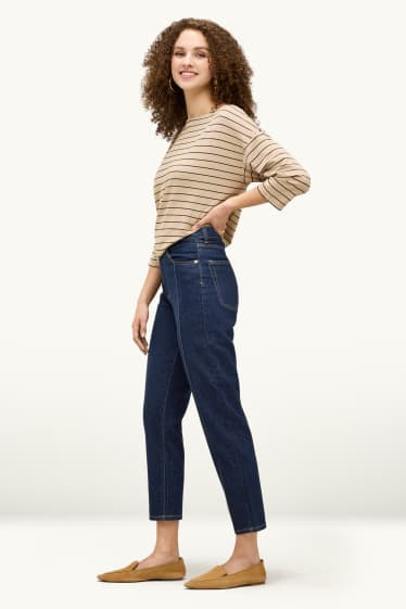 Donna - Mom jeans - vita alta - LYCRA® - jeans blu scuro
