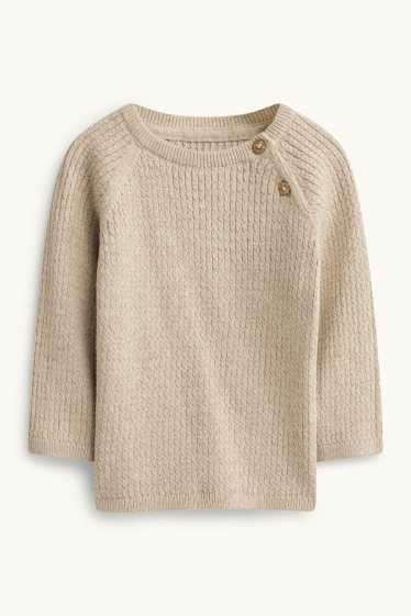 Baby Buben - Erstlingsoutfit - 2 teilig - Zopfmuster - beige