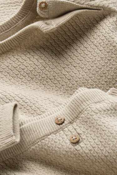 Baby Buben - Erstlingsoutfit - 2 teilig - Zopfmuster - beige