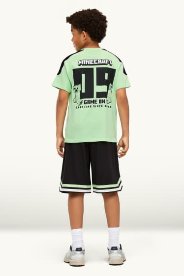 Copii - Băieți - Minecraft - set - tricou cu mânecă scurtă și pantaloni scurți - 2 piese - verde