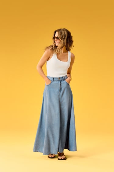 Femei - Fustă de blugi - denim-albastru