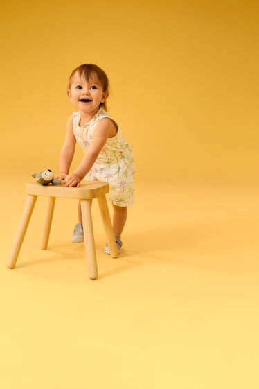 Baby: meisjes - Palmboom - babyjumpsuit - wit