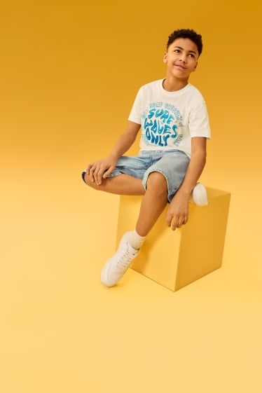 Kinder Jungen - Jeans-Bermudas - helljeansblau