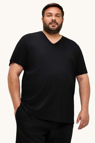 Pánské - Tričko - regular fit - černá