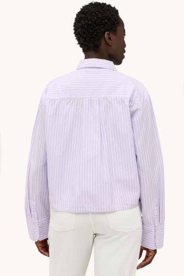 Dames - Hemdblouse - met strepen - lila