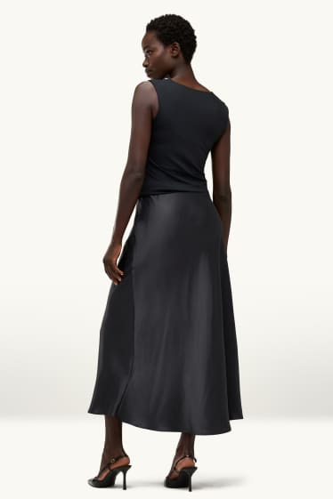 Femmes - Jupe en satin - noir