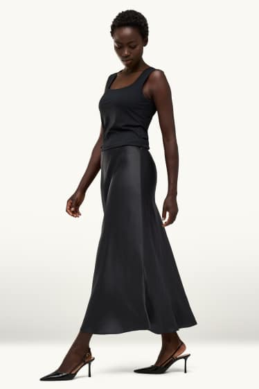 Femmes - Jupe en satin - noir