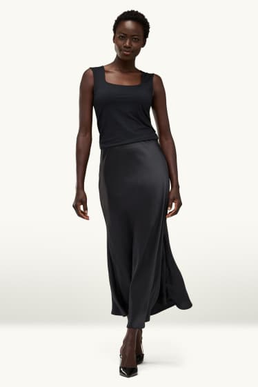 Femmes - Jupe en satin - noir