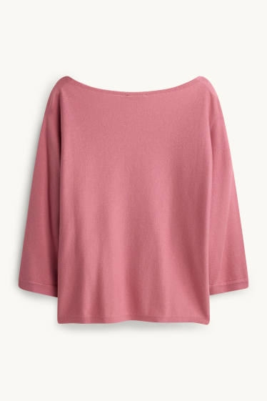 Damen - Feinstrick-Pullover - dunkelrosa