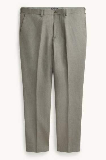 Heren - Broek uit het combi-systeem - regular fit - linnenmix - kaki