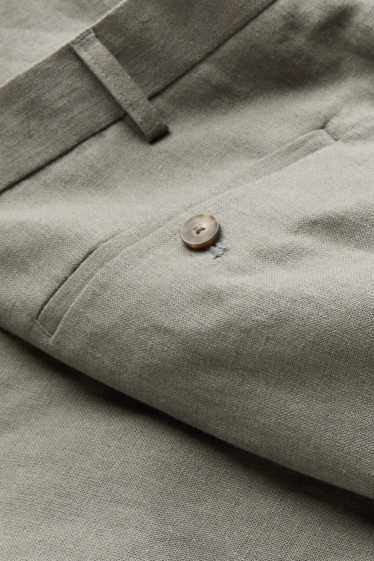 Heren - Broek uit het combi-systeem - regular fit - linnenmix - kaki
