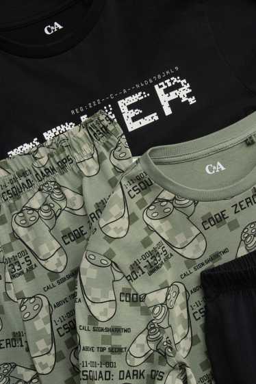 Copii - Băieți - Multipack 2 buc. - gamer - pijama - 4 piese - negru