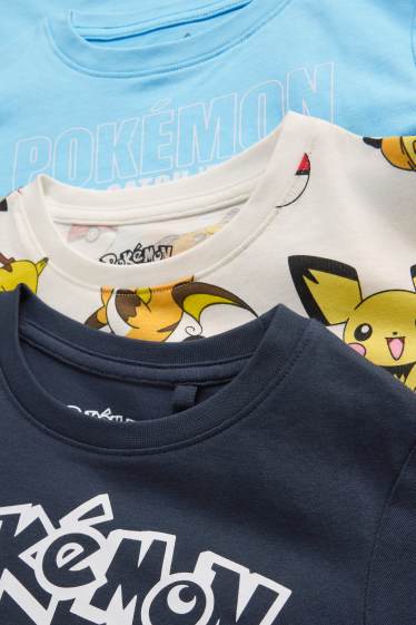 Kinder Buben - Multipack 3er - Pokémon - Langarmshirt - blau