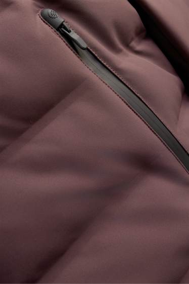 Herren - Funktions-Steppjacke mit Kapuze - gefüttert - bordeaux