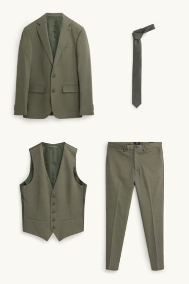 Heren - Kostuum met stropdas - slim fit - 4-delig - groen