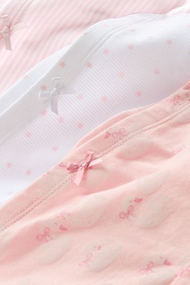 Enfants filles - Lot de 3 - étoiles et cygnes - caleçons - rose