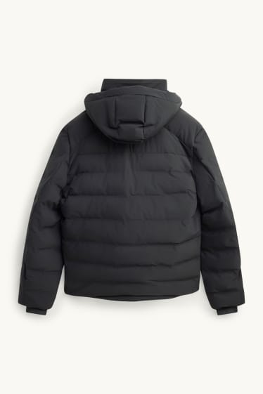 Herren - Funktions-Steppjacke mit Kapuze - gefüttert - schwarz