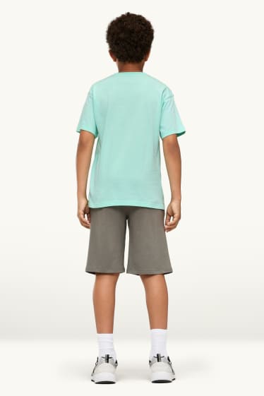 Copii - Băieți - Iepure - set - tricou cu mânecă scurtă și pantaloni scurți - 2 piese - turcoaz