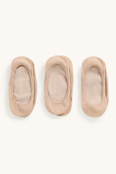 Damen - Multipack 3er - Füßlinge - beige